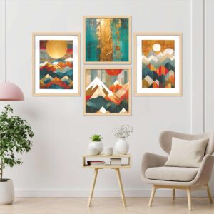 SET OF 4 DIGITAL WALL PAINTING